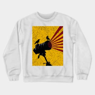 Camera and Two Crows Huginn and muninn a pair of Ravens with camera Crewneck Sweatshirt